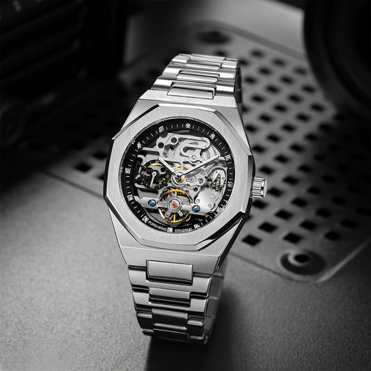 Forsining Stainless Steel Mechanical Watch Tourbillon Automatic Watch