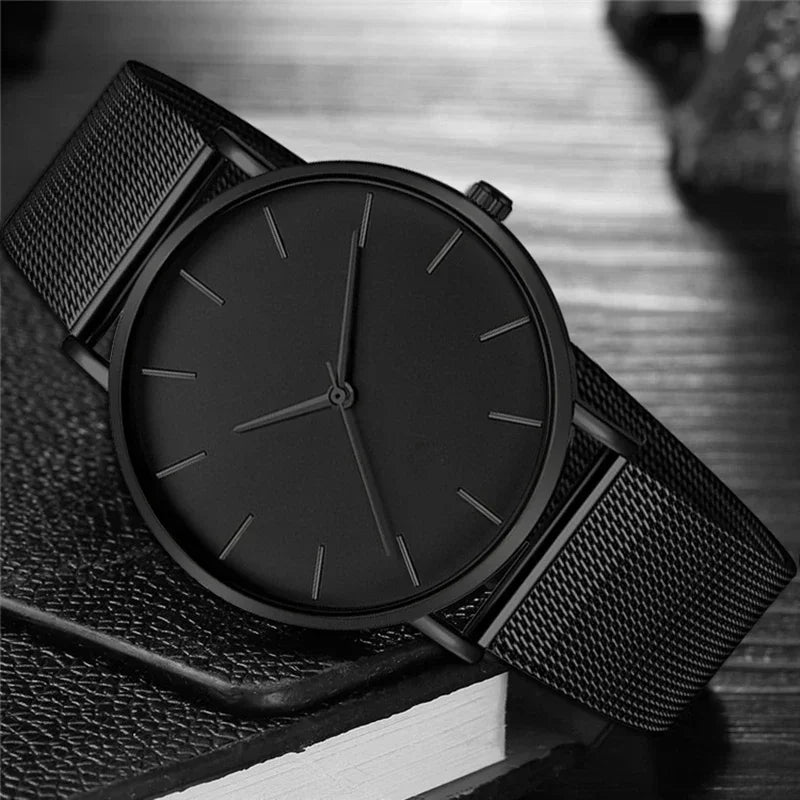 Black Stainless Steel Quartz Watch