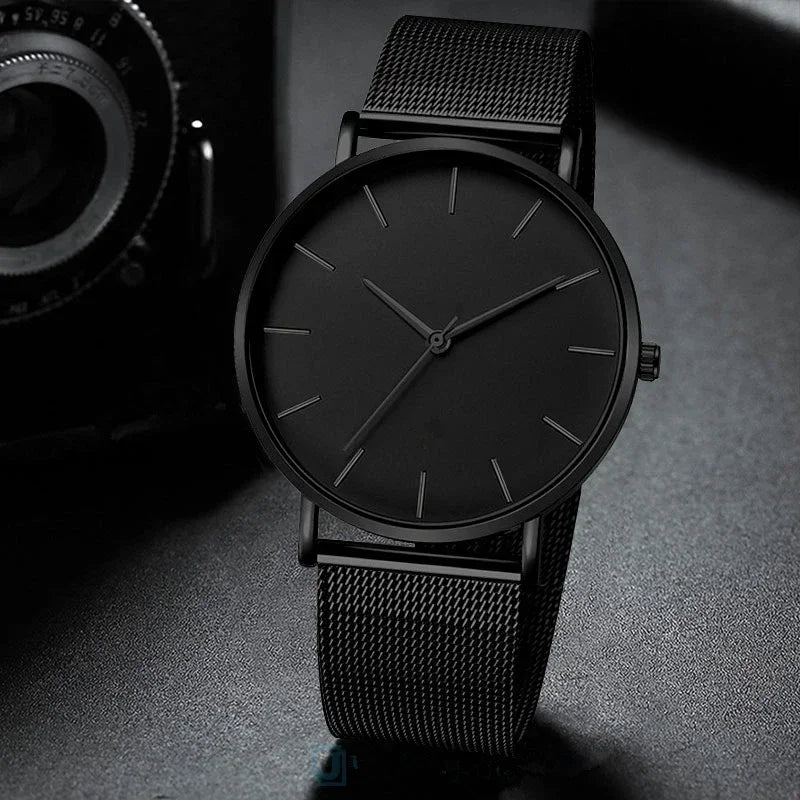 Black Stainless Steel Quartz Watch